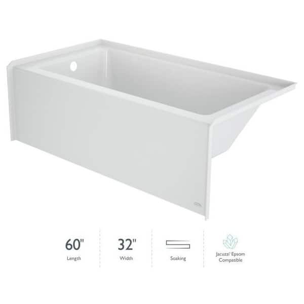Jacuzzi Signature 60" Alcove Acrylic Soaking Tub with Left Drain and